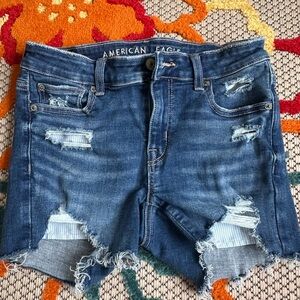 American Eagle Outfitters Distressed Blue Jean Shorts